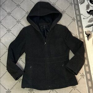Fleet Street Wool Gray Hooded Women's Jacket